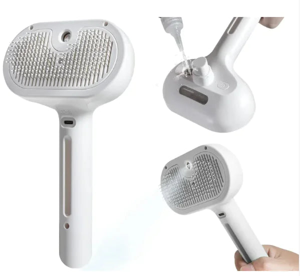 Pet Grooming Spray Brush with Water Tank – Reduces Shedding for Dogs & Cats